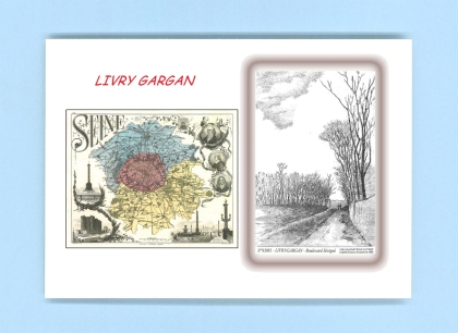 Cartes Postales impression Noir avec dpartement sur la ville de LIVRY GARGAN Titre : boulevard sevigne