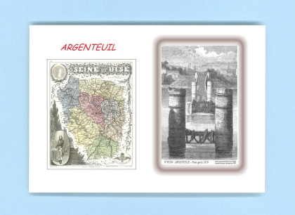 Cartes Postales impression Noir avec dpartement sur la ville de ARGENTEUIL Titre : pont apres 1870