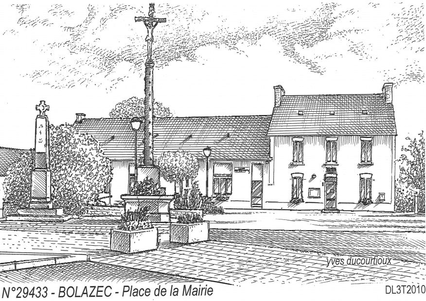 N 29433 - BOLAZEC - place de la mairie