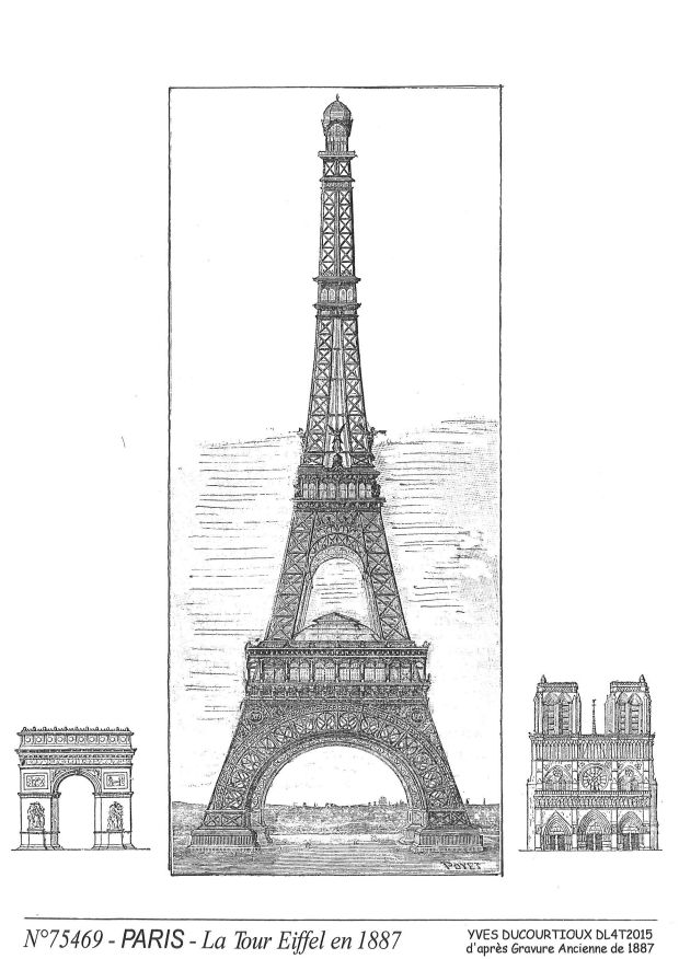 N 75469 - PARIS - la tour eiffel en 1887 <span class=