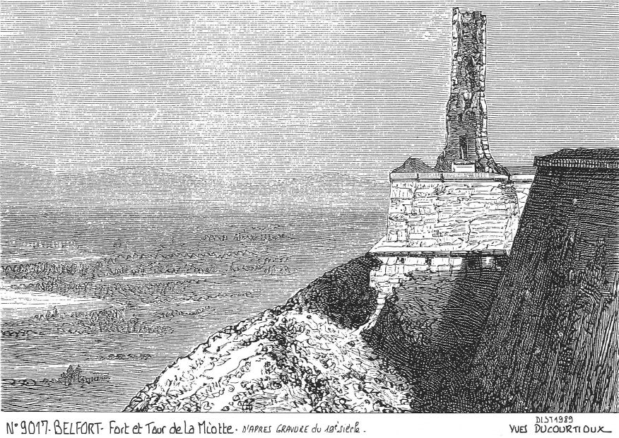 N 90017 - BELFORT - fort et tour de la miotte (d aprs gravure ancienne)