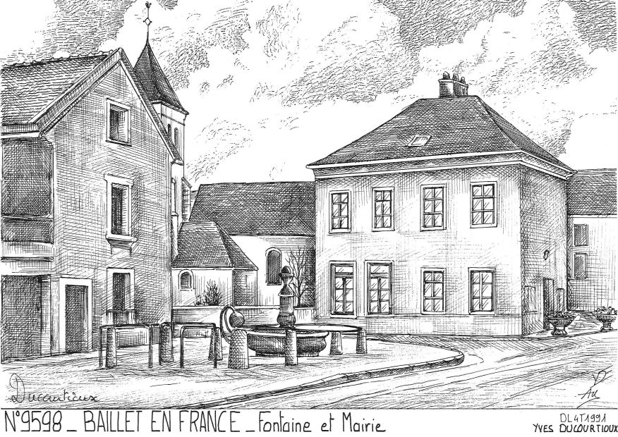 N 95098 - BAILLET EN FRANCE - fontaine et mairie