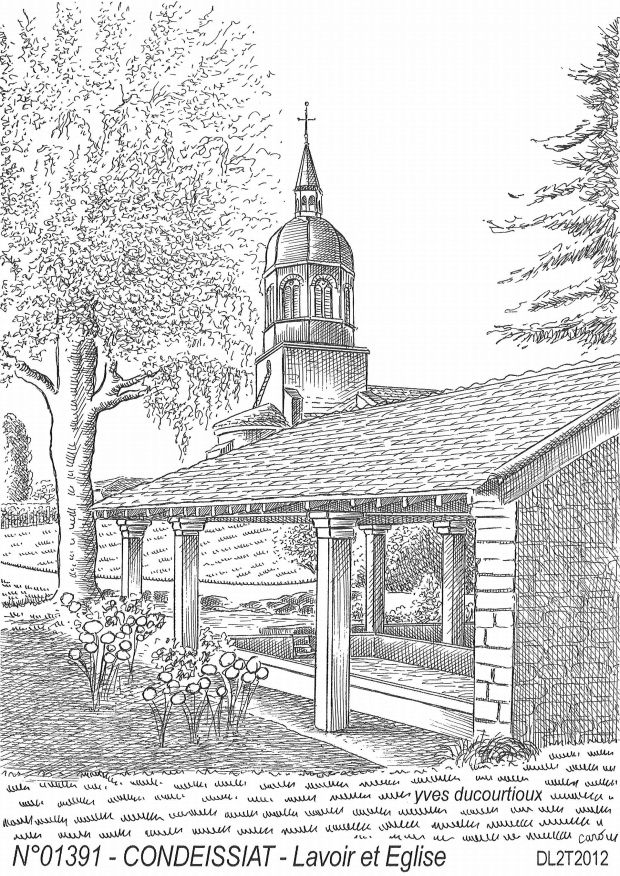 Souvenirs CONDEISSIAT - lavoir et �glise