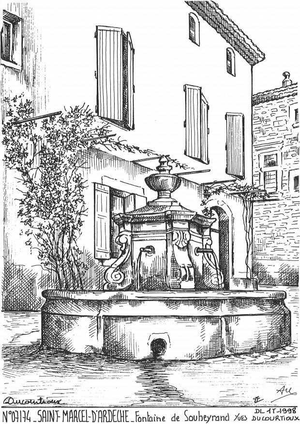Souvenirs ST MARCEL D ARDECHE - fontaine de soubeyrand