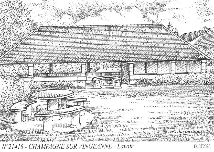 Cartes postales CHAMPAGNE SUR VINGEANNE - lavoir