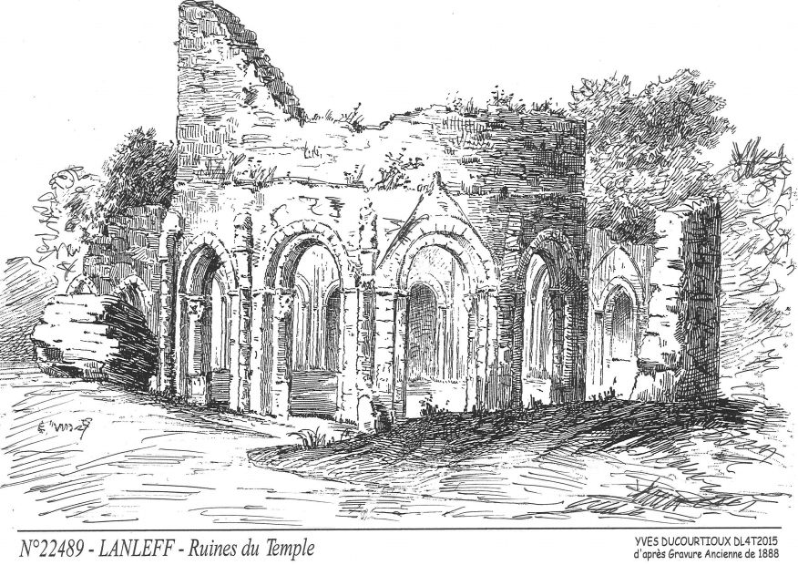 Cartes postales LANLEFF - ruines du temple