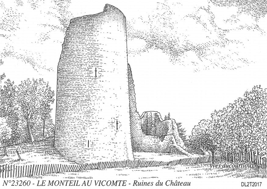 Cartes postales LE MONTEIL AU VICOMTE - ruines du chteau