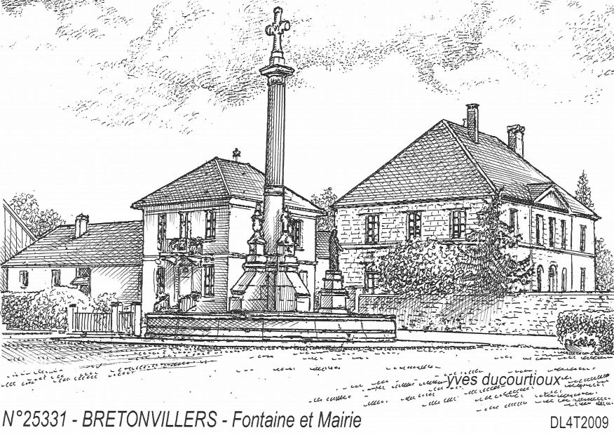Cartes postales BRETONVILLERS - fontaine et mairie