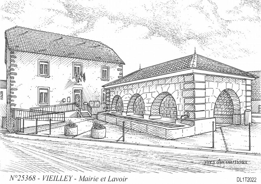 Cartes postales VIEILLEY - mairie et lavoir