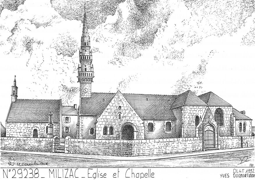 Cartes postales MILIZAC - glise et chapelle