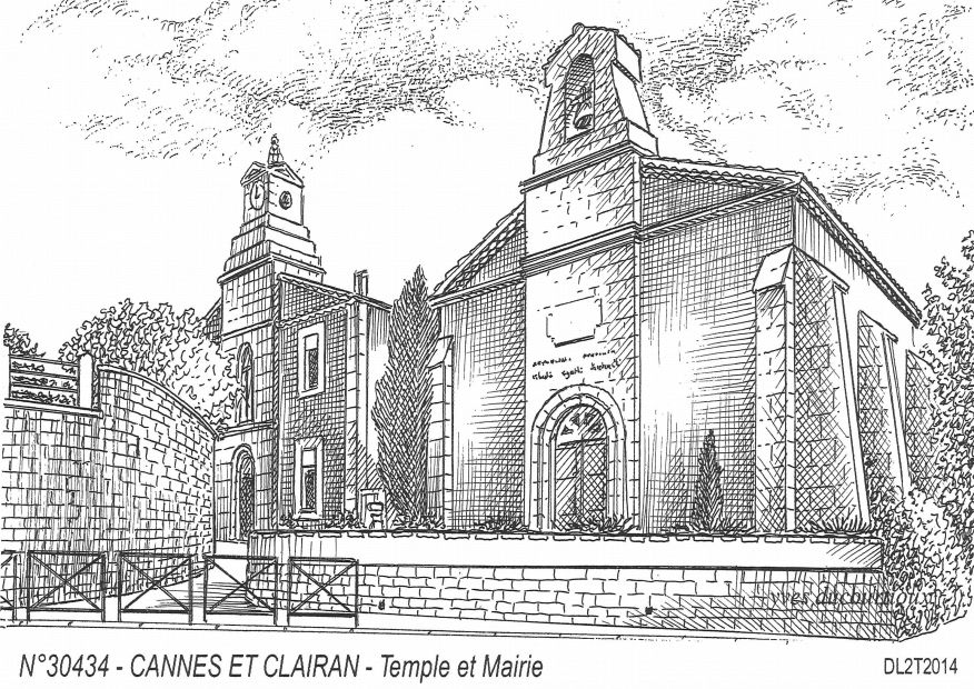 Cartes postales CANNES ET CLAIRAN - temple et mairie