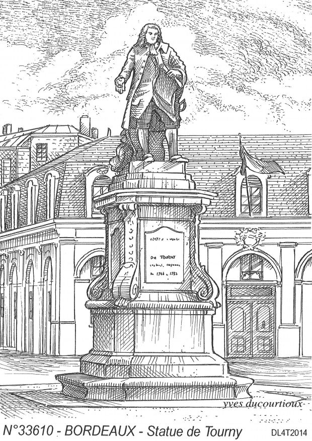 Cartes postales BORDEAUX - statue de tourny