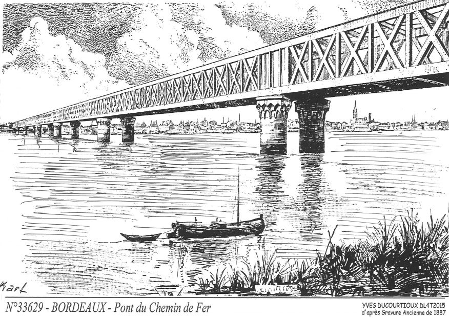 Cartes postales BORDEAUX - pont du chemin de fer