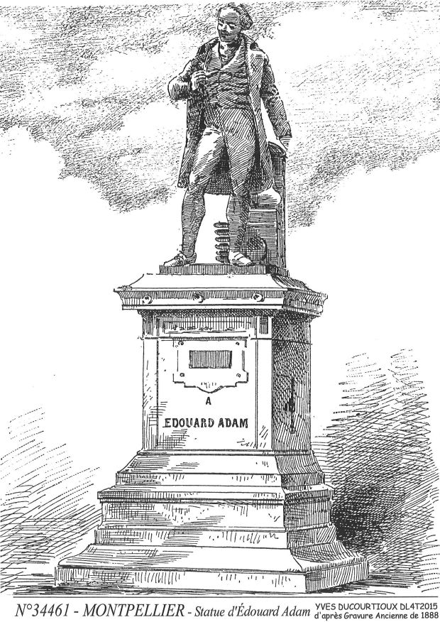 Souvenirs MONTPELLIER - statue d douard adam