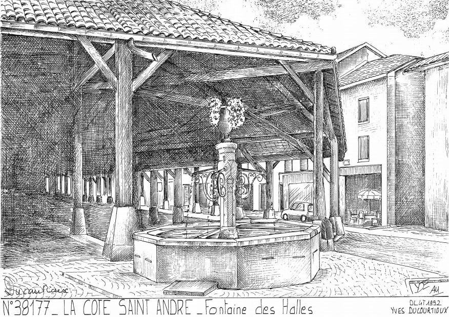 Souvenirs LA COTE ST ANDRE - fontaine des halles