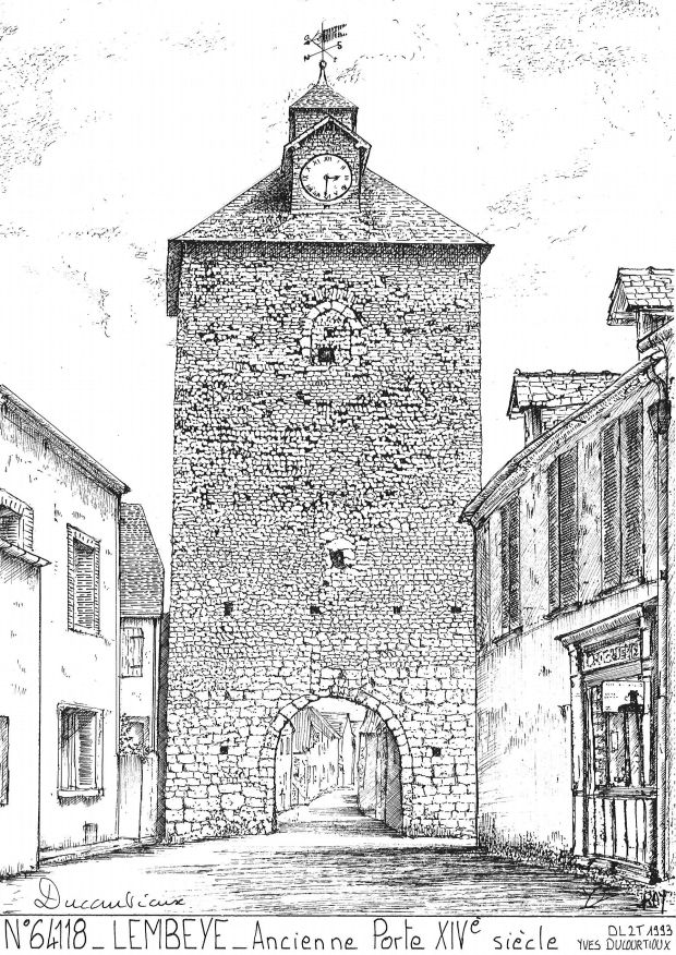 Souvenirs LEMBEYE - ancienne porte XIV  sicle