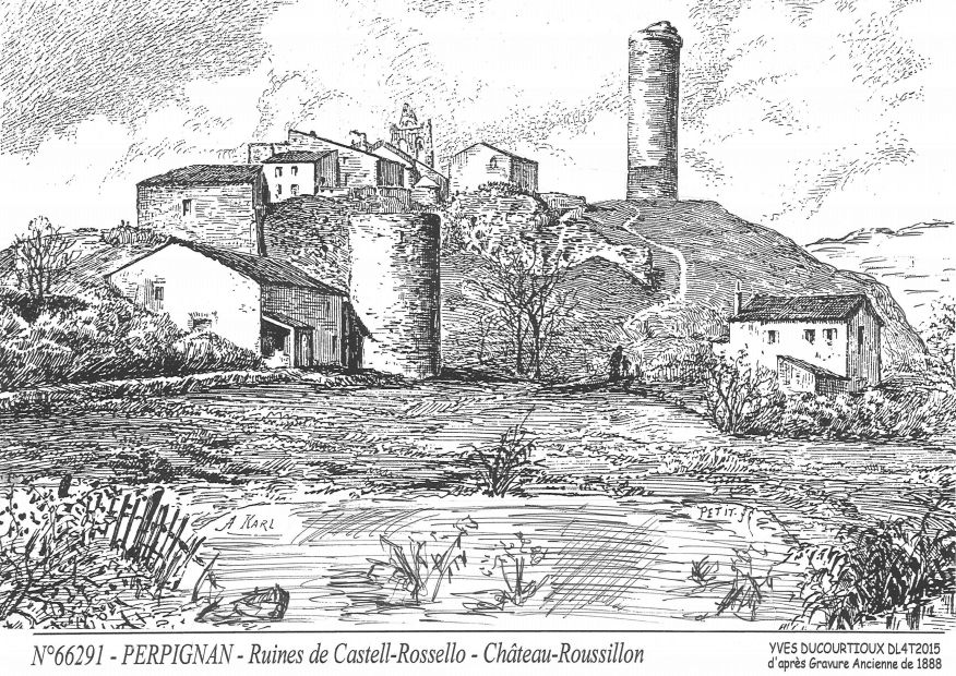 Cartes postales PERPIGNAN - ruines de castell-rossello