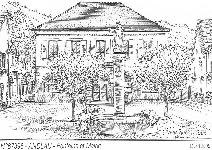 Souvenirs ANDLAU - fontaine et mairie