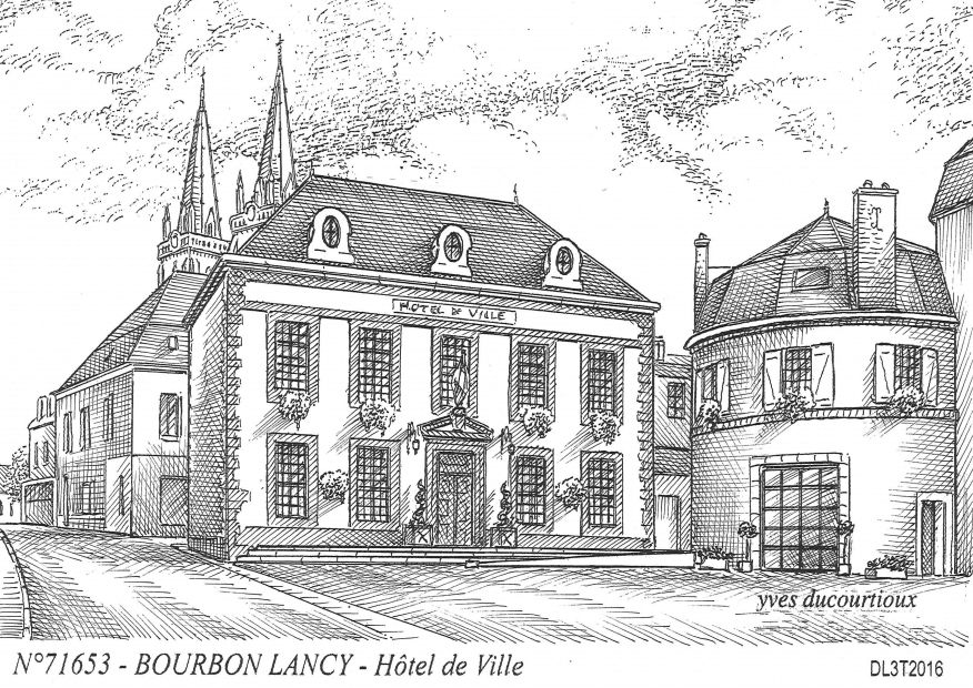 Cartes postales BOURBON LANCY - htel de ville