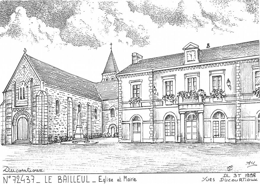 Souvenirs LE BAILLEUL - glise et mairie