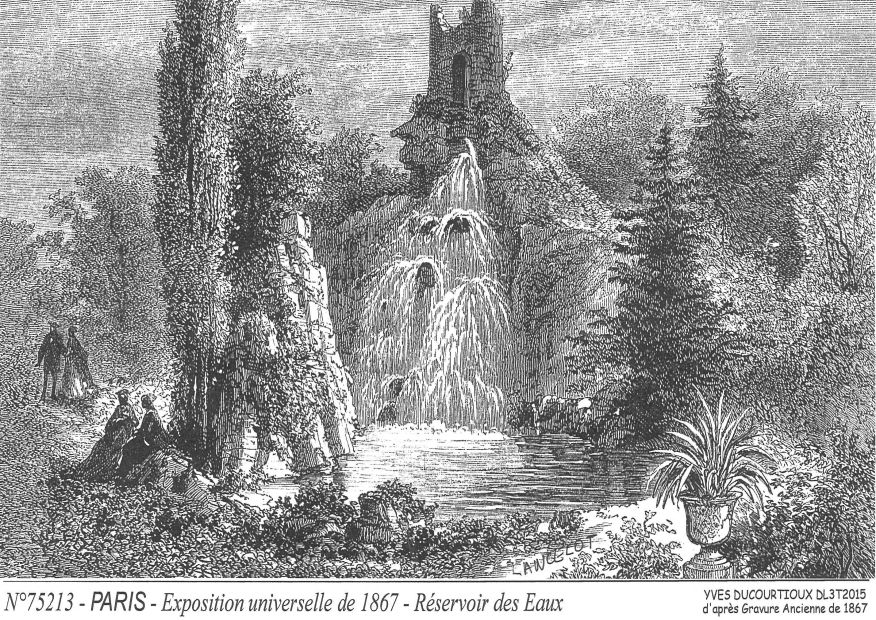 Cartes postales PARIS - expo 1867, rservoir des eaux
