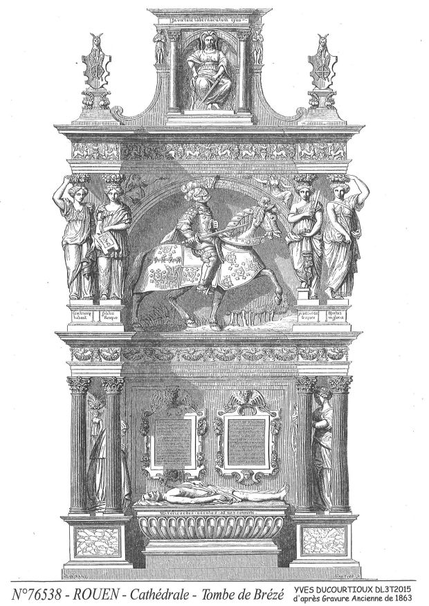 Cartes postales ROUEN - cath�drale, tombe de br�z�