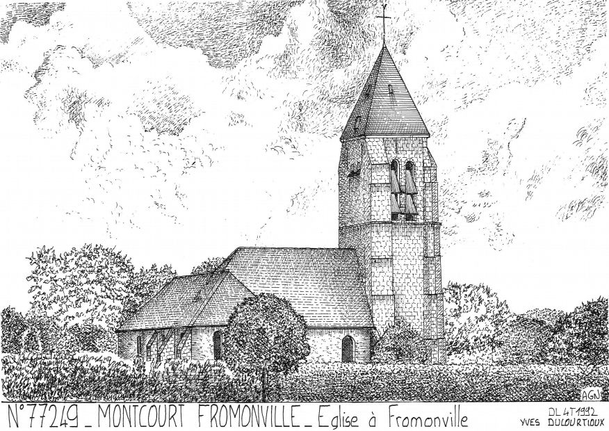 Cartes postales MONTCOURT FROMONVILLE - glise  fromonville