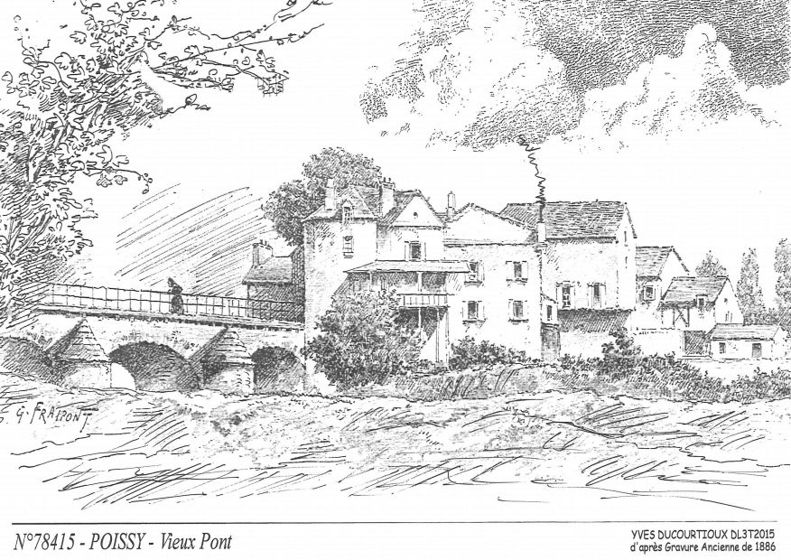 Cartes postales POISSY - vieux pont�
