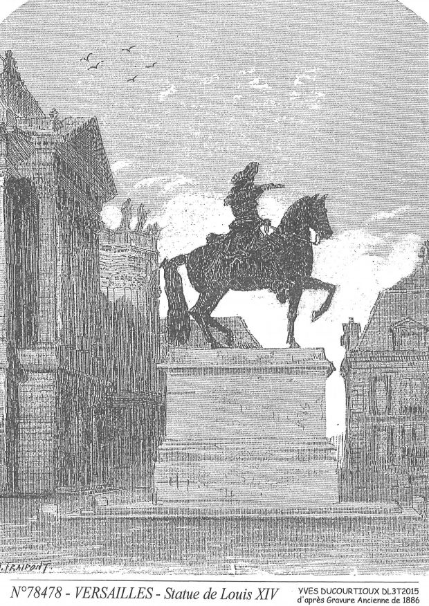Cartes postales VERSAILLES - statue de louis XIV