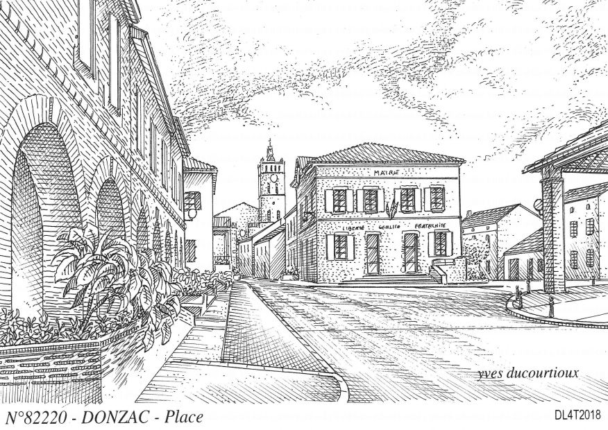 Cartes postales DONZAC - place (mairie)