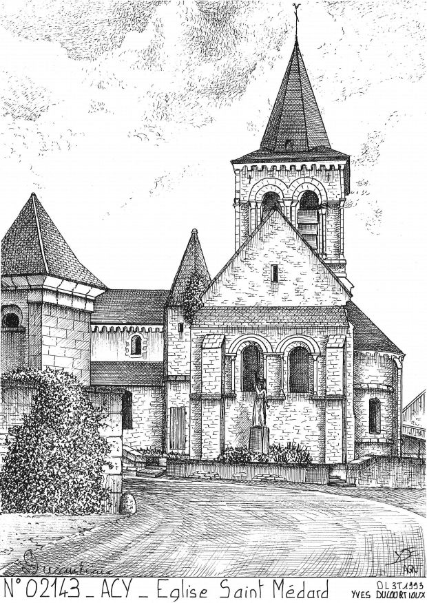 N 02143 - ACY - église st médard