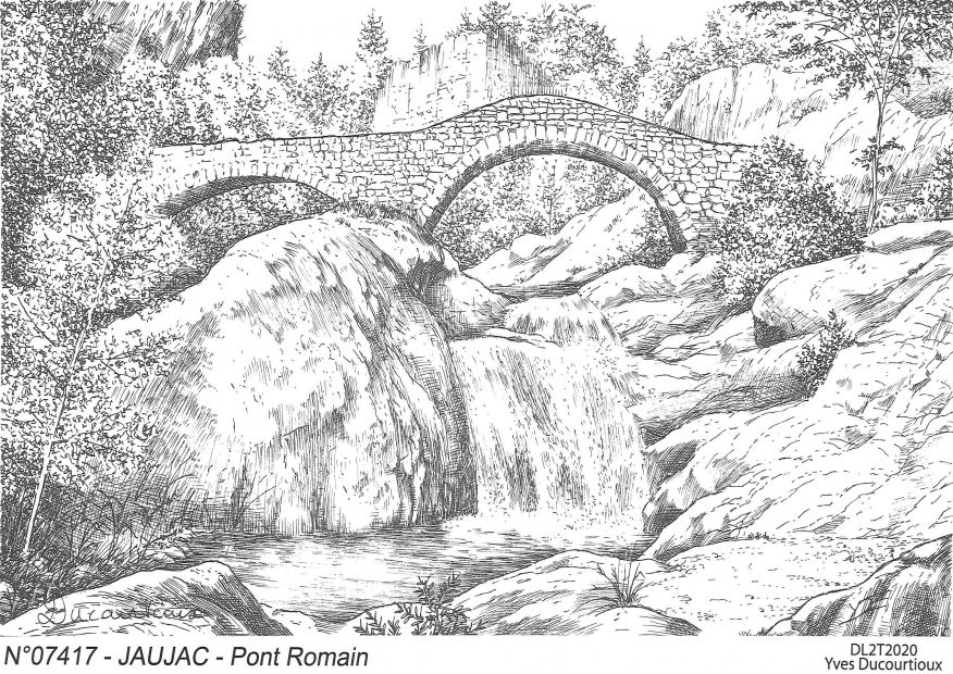 N 07417 - JAUJAC - pont romain