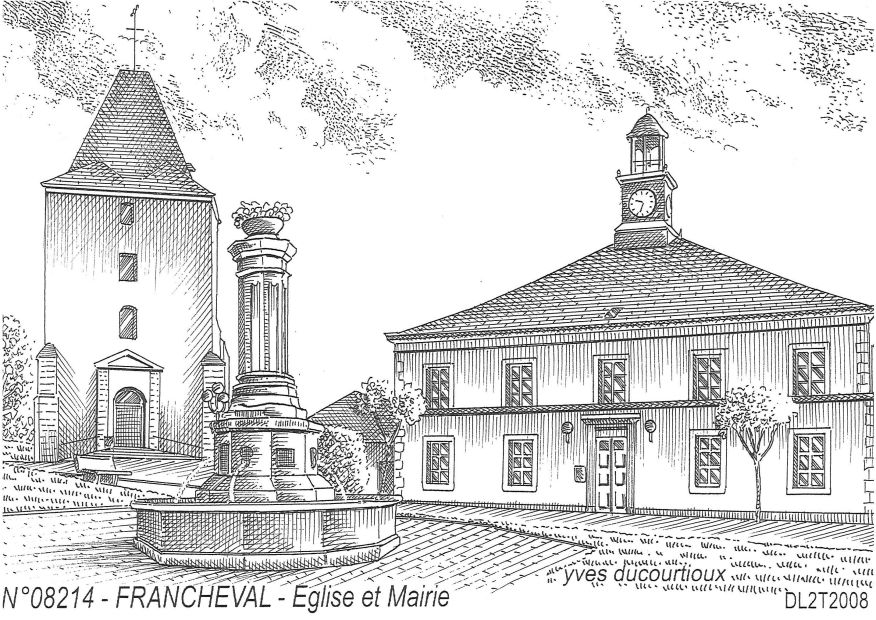 N 08214 - FRANCHEVAL - église et mairie