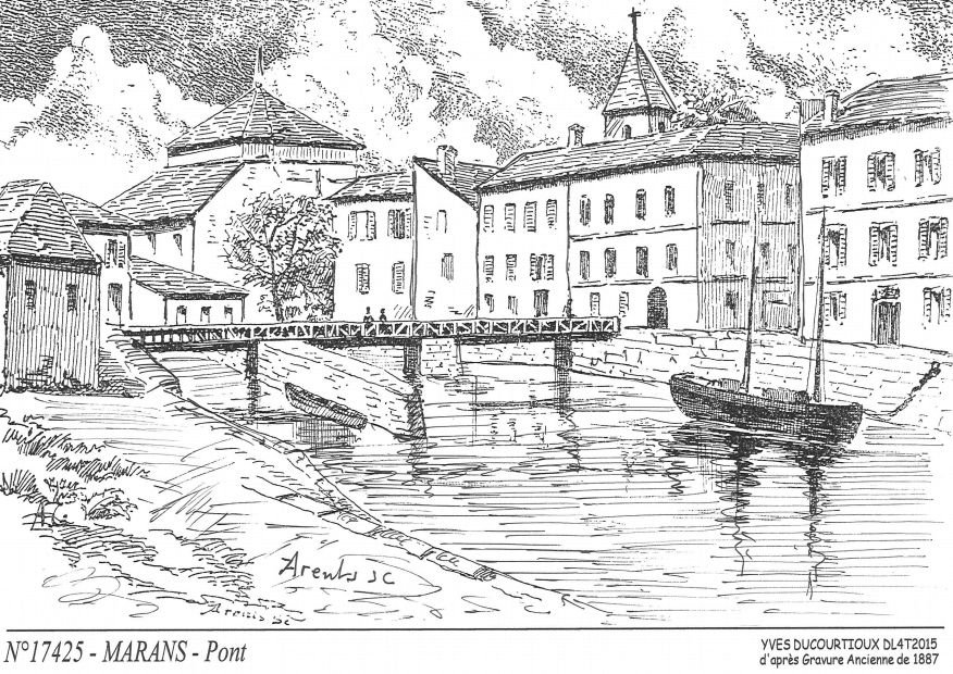 N 17425 - MARANS - pont (d'aprs gravure ancienne)