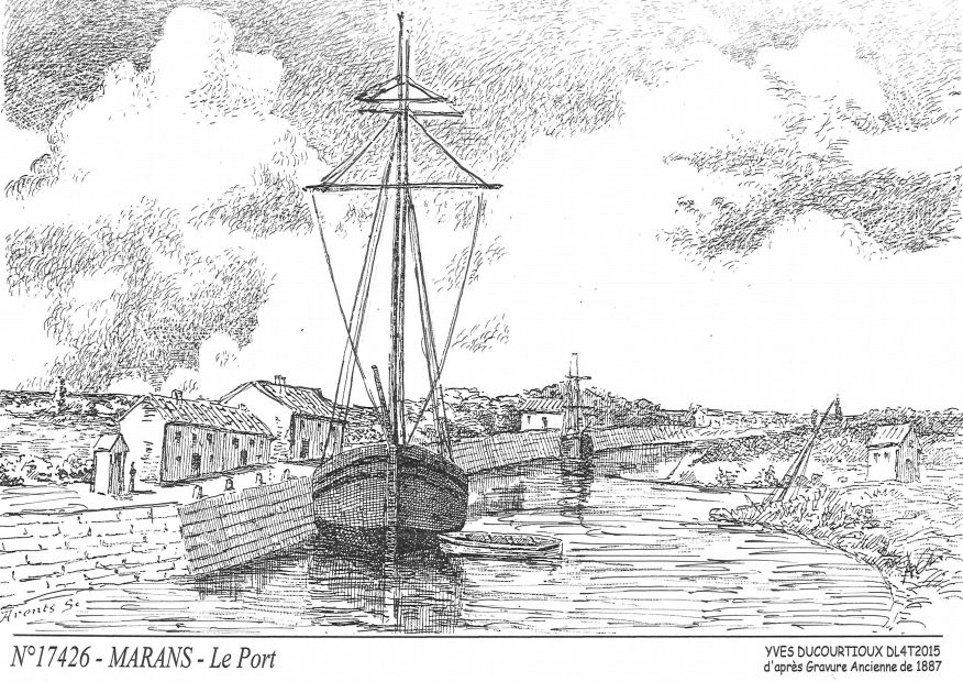 N 17426 - MARANS - le port (d'aprs gravure ancienne)