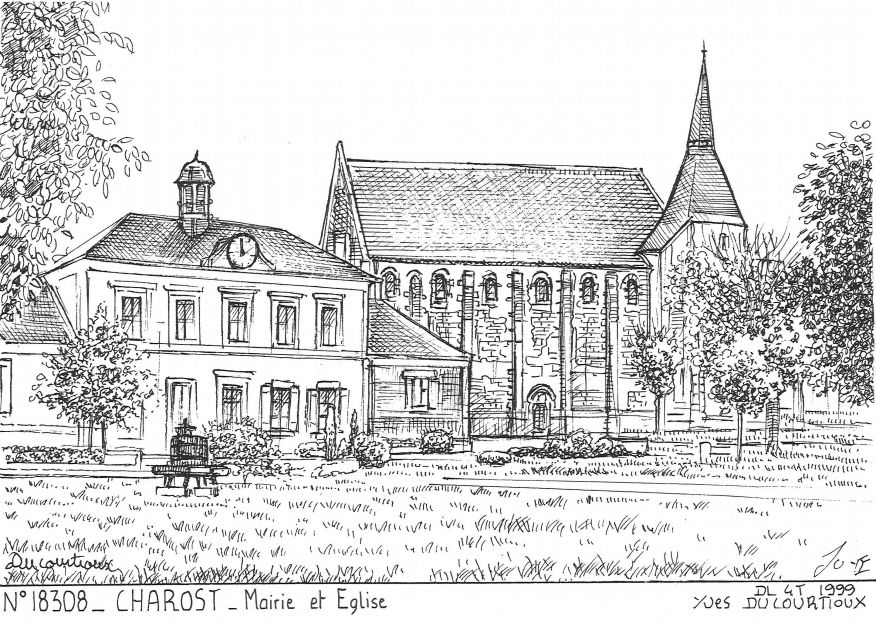 N 18308 - CHAROST - mairie et glise