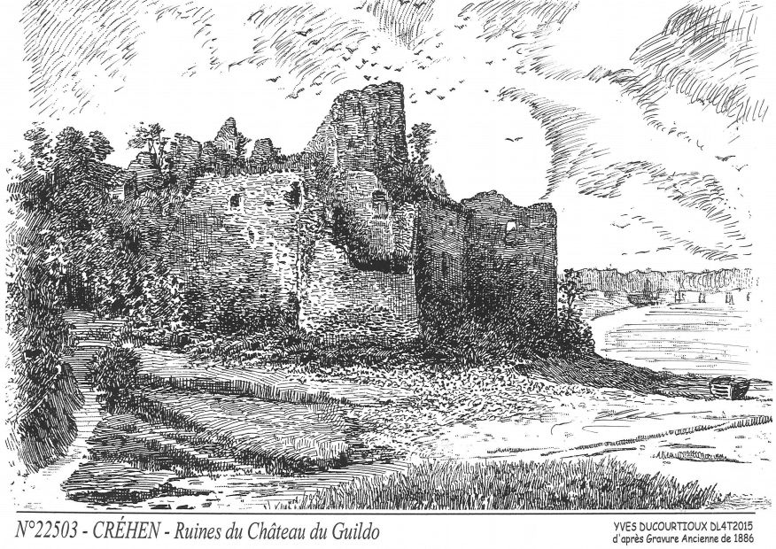 N 22503 - CREHEN - ruines du chteau de guildo