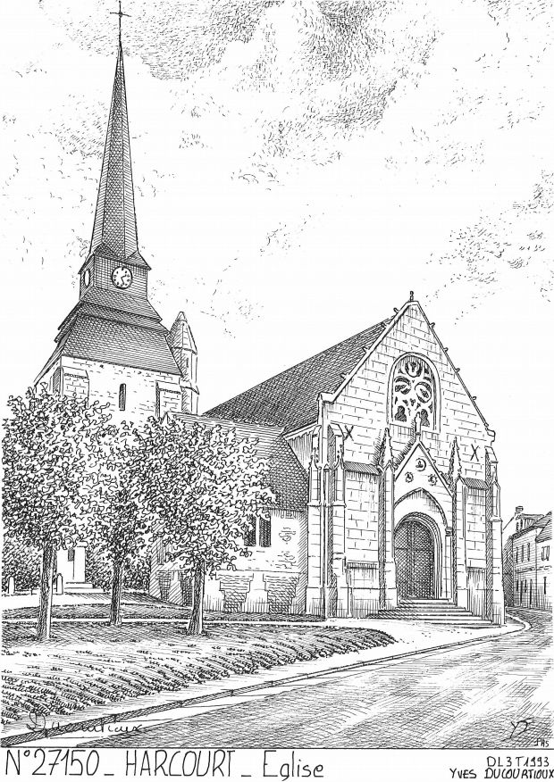 N 27150 - HARCOURT - église