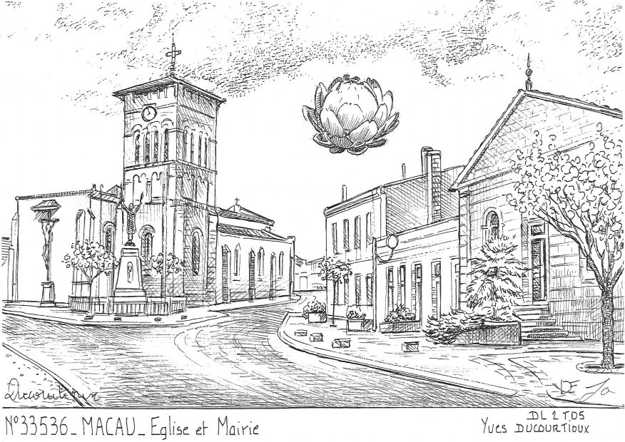 N 33536 - MACAU - église et mairie