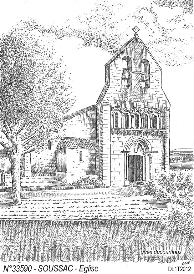 N 33590 - SOUSSAC - église