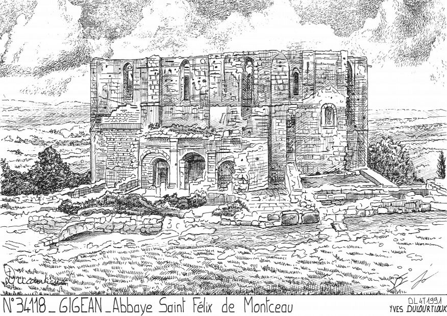 N 34118 - GIGEAN - abbaye st félix de montceau
