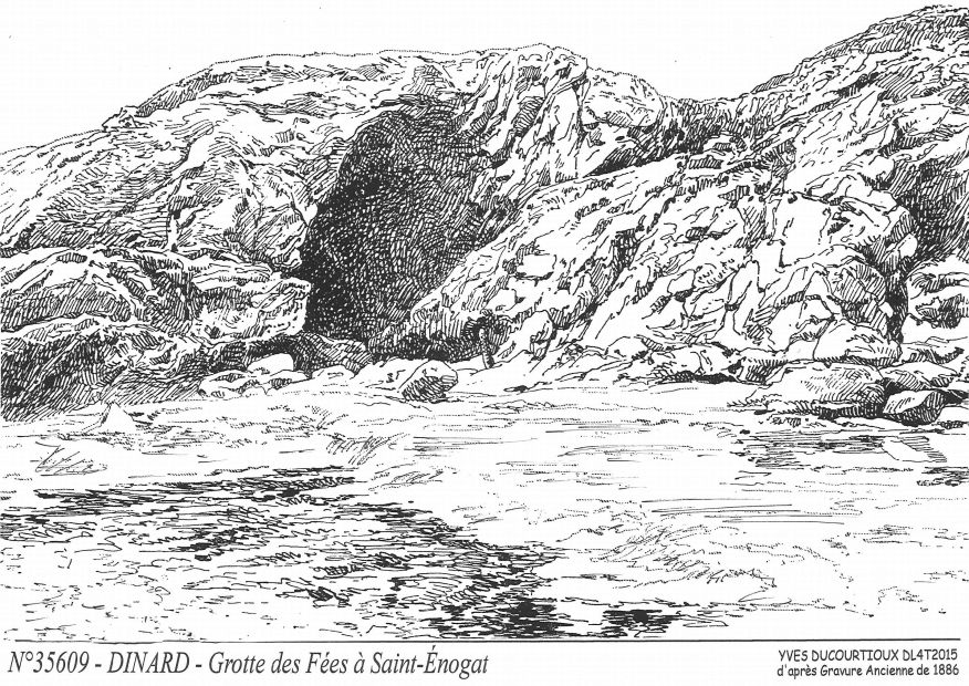 N 35609 - DINARD - grotte des fées à st énogat (d'aprs gravure ancienne)