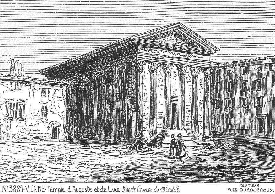 N 38081 - VIENNE - temple d auguste et de livie (d'aprs gravure ancienne)