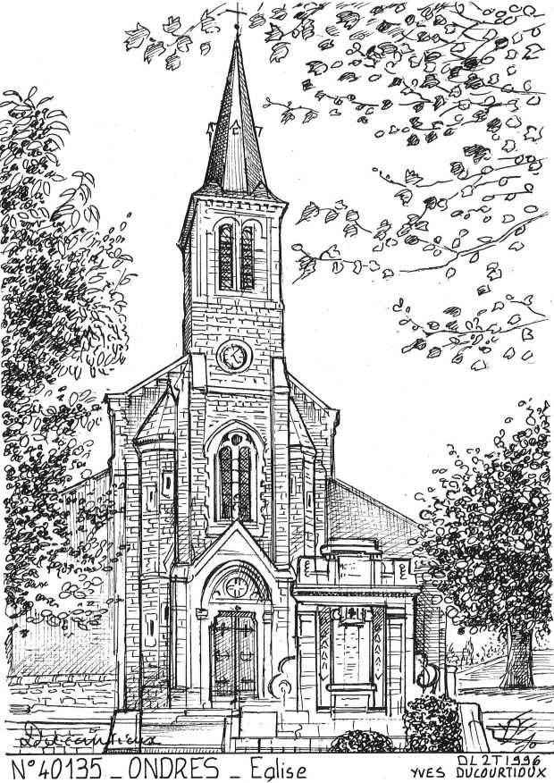 N 40135 - ONDRES - église
