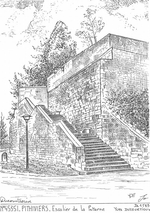 N 45351 - PITHIVIERS - escalier de la poterne