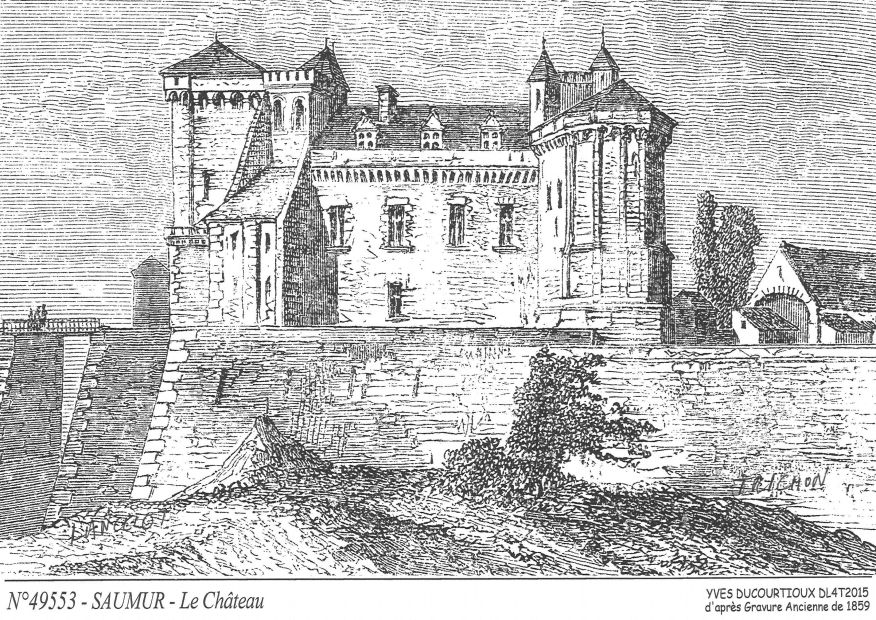N 49553 - SAUMUR - le château (d'aprs gravure ancienne)