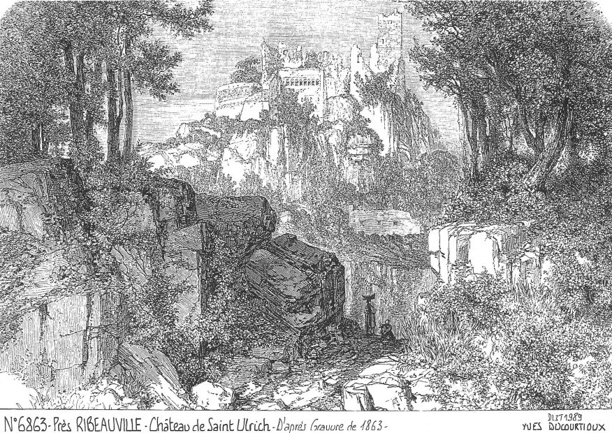 N 68063 - RIBEAUVILLE - château de st ulrich (d'aprs gravure ancienne)