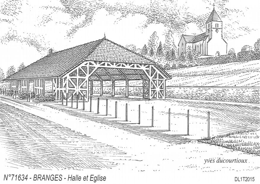 N 71634 - BRANGES - halle et église