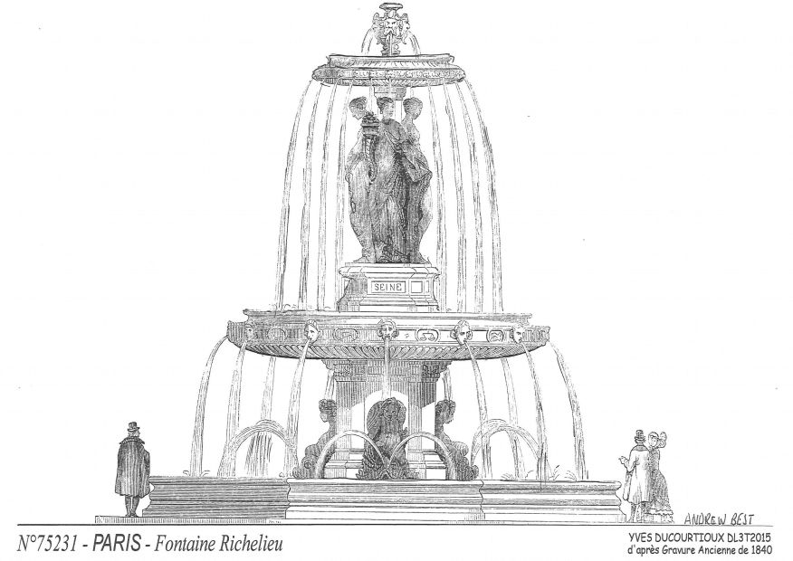 N 75231 - PARIS - fontaine richelieu