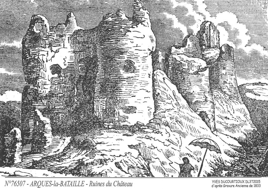 N 76507 - ARQUES LA BATAILLE - ruines du ch�teau (d